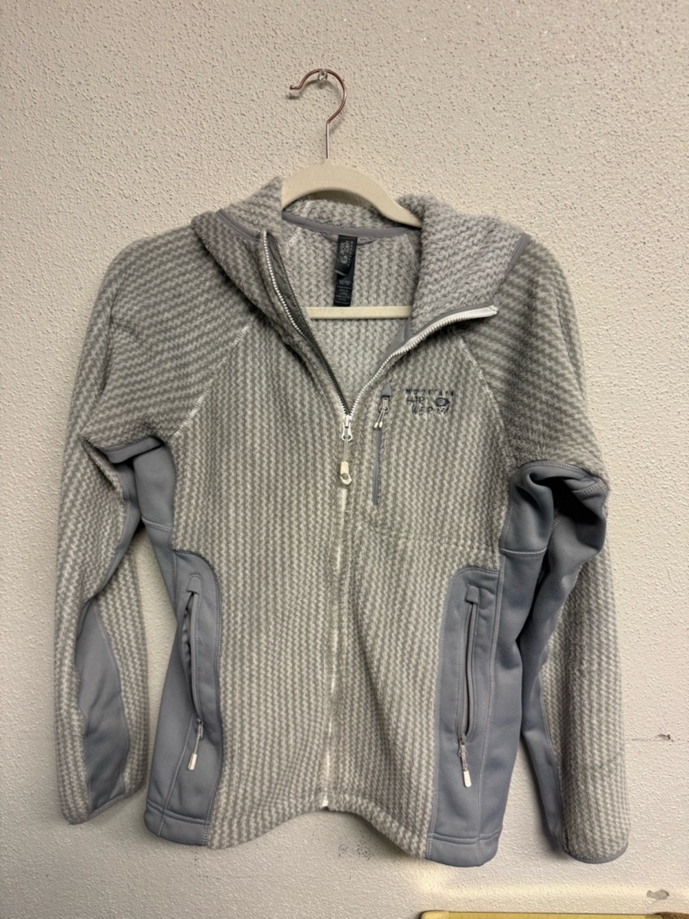 Mountain Hardwear Light Gray Sherpa Fleece Hoodie